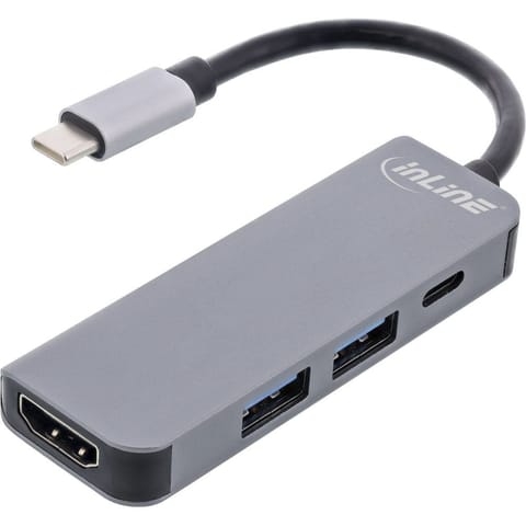 ⁨InLine 33271H huby i koncentratory USB 3.2 Gen 1 (3.1 Gen 1) Type-C 5000 Mbit/s Szary⁩ w sklepie Wasserman.eu