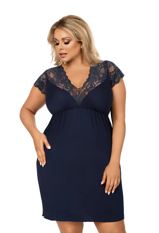 ⁨Koszulka Tess plus Dark Blue Granatowy (Rozmiar XXXXXXL)⁩ w sklepie Wasserman.eu