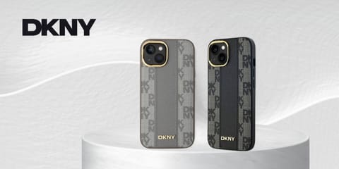 ⁨DKNY DKHMP15MPCPVSLE iPhone 15 Plus 6.7" beżowy/beige hardcase Leather Checkered Mono Pattern MagSafe⁩ w sklepie Wasserman.eu