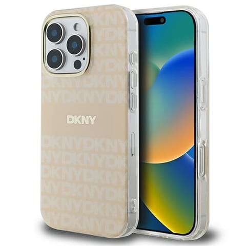 ⁨DKNY DKHMP16LHRHSEP iPhone 16 Pro 6.3" różowy/pink hardcase Repeat texture patern & Stripe MagSafe⁩ w sklepie Wasserman.eu