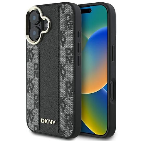 ⁨DKNY DKHMP16SPCPVSLK iPhone 16 6.1" czarny/black hardcase Checkered Pattern Magsafe⁩ w sklepie Wasserman.eu