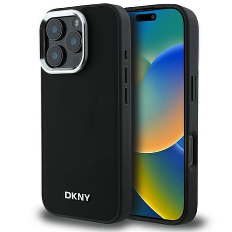 ⁨DKNY DKHMP16XPSCMCLK iPhone 16 Pro Max 6.9" czarny/black hardcase Plain Silver Logo MagSafe⁩ w sklepie Wasserman.eu