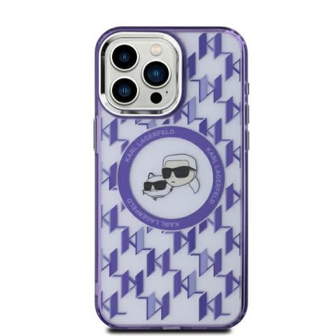 ⁨Karl Lagerfeld KLHMP15SHMCKMHU iPhone 15 6.1" fioletowy/purple IML Monogram Karl&Choupette Head MagSafe⁩ w sklepie Wasserman.eu