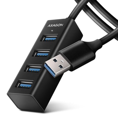 ⁨MINI hub HUE-M1AL 4x USB 3.2 Gen 1, metal, 1.2m USB-A cable⁩ at Wasserman.eu