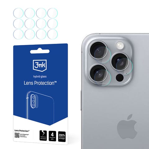 ⁨3mk Lens Protection - Szkło na obiektyw aparatu iPhone 16 Pro (4 zestawy)⁩ w sklepie Wasserman.eu