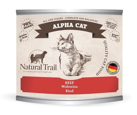 ⁨NATURAL TRAIL Cat  Alpha Beef puszka 200g⁩ w sklepie Wasserman.eu