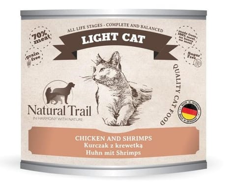 ⁨NATURAL TRAIL Light Cat Chicken with shrimp - wet cat food - 200g⁩ at Wasserman.eu