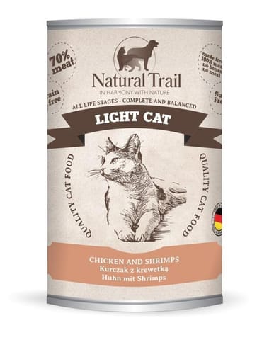 ⁨NATURAL TRAIL Light Cat Chicken with shrimp - wet cat food - 400g⁩ at Wasserman.eu