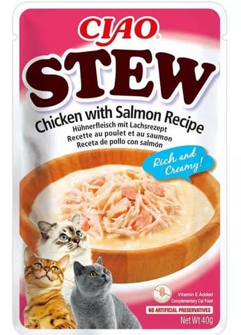 ⁨INABA Ciao Stew Chicken & Salmon - cat treats - 40g⁩ at Wasserman.eu