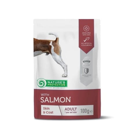 ⁨NATURE'S PROTECTION Adult Salmon - wet dog food - sachet - 100 g⁩ at Wasserman.eu