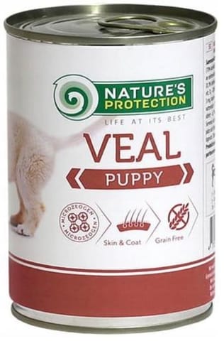 ⁨NATURE'S PROTECTION Puppy Veal - wet food for puppies - 400 g⁩ at Wasserman.eu