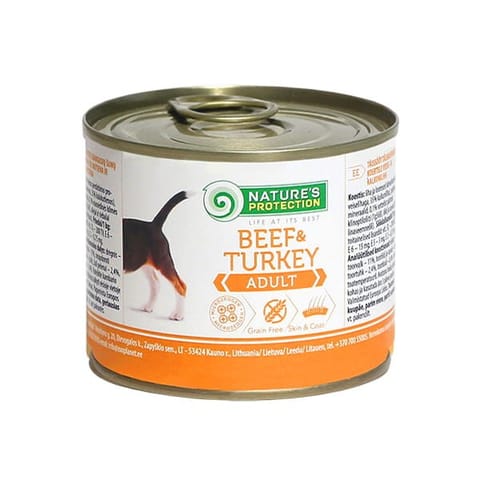 ⁨NATURE'S PROTECTION Adult Beef and Turkey - wet dog food - 200 g⁩ at Wasserman.eu