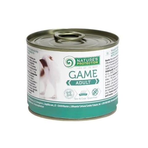 ⁨NATURE'S PROTECTION Adult Game - wet dog food - 200 g⁩ at Wasserman.eu