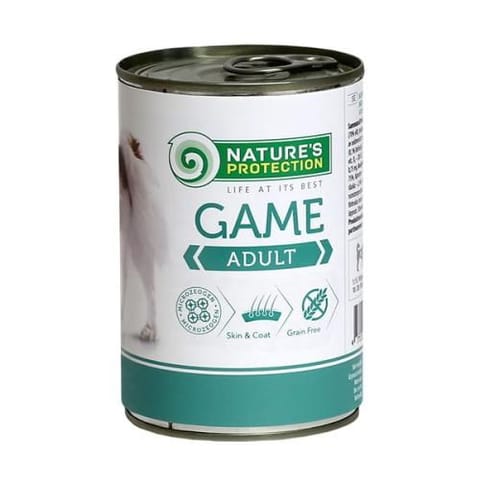 ⁨NATURE'S PROTECTION Adult Game - wet dog food - 400 g⁩ at Wasserman.eu