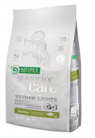 ⁨Nature's Protection White Dogs Grain Free Białoryba Junior Small and Mini Breeds 1.5 kg⁩ w sklepie Wasserman.eu