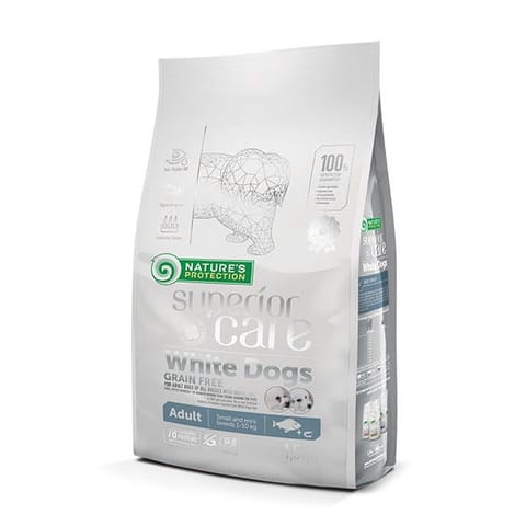 ⁨Nature's Protection White Dogs Grain Free Białoryba Adult Small and Mini Breeds 1.5kg⁩ w sklepie Wasserman.eu