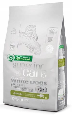 ⁨Nature's Protection White Dogs Grain Free Białoryba Junior Small and Mini Breeds 10 kg⁩ w sklepie Wasserman.eu