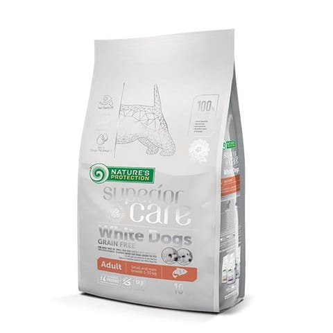 ⁨NATURE'S PROTECTION Superior Care White Dogs Grain Free Junior Small Białoryba - dry food for puppies - 10 kg⁩ at Wasserman.eu