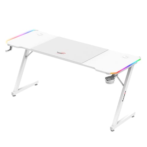 ⁨Huzaro Hero 4.8 White RGB - gaming desk⁩ at Wasserman.eu