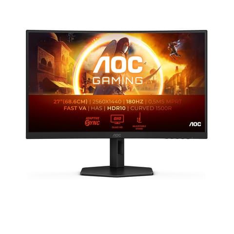 ⁨AOC G4 CQ27G4X computer monitor 68.6 cm (27") 2560 x 1440 pixels Quad HD LCD Black⁩ at Wasserman.eu