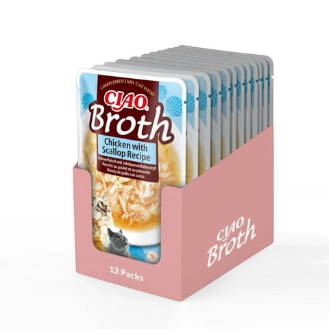 ⁨INABA Ciao Broth Chicken & Scallop - cat treats - 12x40g⁩ at Wasserman.eu