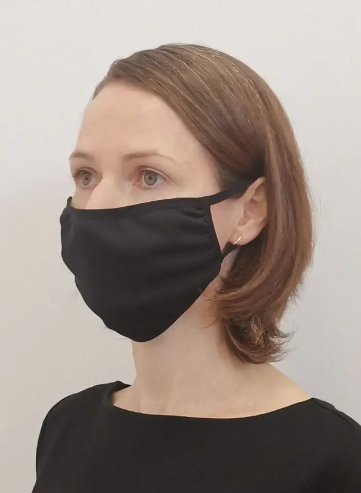 ⁨BBK mask (cotton) with filter pocket - 10 pieces Black (Universal Size)⁩ at Wasserman.eu