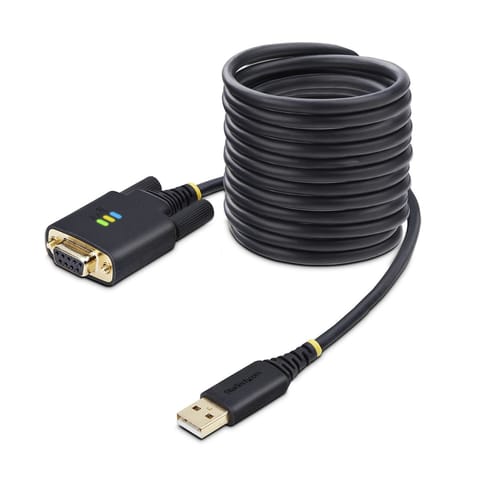 ⁨StarTech.com 10ft (3m) USB to Null Modem Serial Adapter Cable, Interchangeable DB9 Screws/Nuts, COM Retention, USB-A to RS232, FTDI, Level-4 ESD Protection, Windows/macOS/ChromeOS/Linux - Rugged TPE Construction⁩ at Wasserman.eu