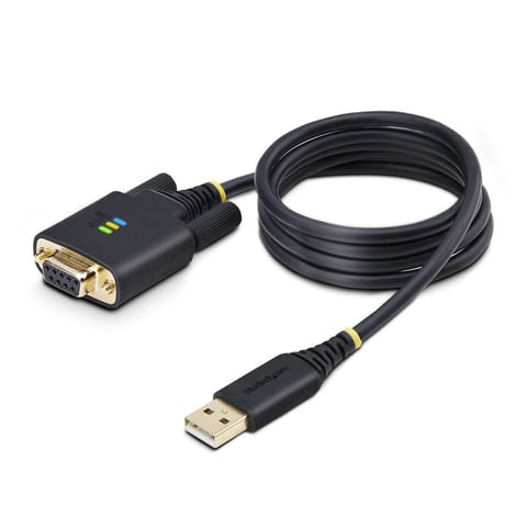 ⁨StarTech.com 3ft (1m) USB to Null Modem Serial Adapter Cable, Interchangeable DB9 Screws/Nuts, COM Retention, USB-A to RS232, FTDI, Level-4 ESD Protection, Windows/macOS/ChromeOS/Linux - Rugged TPE Construction⁩ at Wasserman.eu