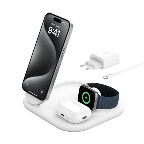 ⁨Belkin BoostCharge Headphones, Smartphone, Smartwatch White USB Wireless charging Fast charging Indoor⁩ at Wasserman.eu