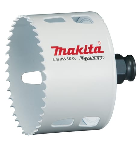 ⁨MAKITA OTWORNICA BIM HSS-Co 8%  76mm EZYCHANGE METAL, STAL, ALU, DREWNO, PVC⁩ w sklepie Wasserman.eu