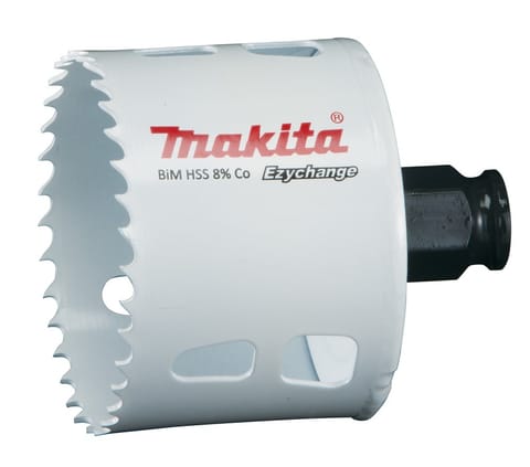 ⁨MAKITA OTWORNICA BIM HSS-Co 8%  65mm EZYCHANGE METAL, STAL, ALU, DREWNO, PVC⁩ w sklepie Wasserman.eu