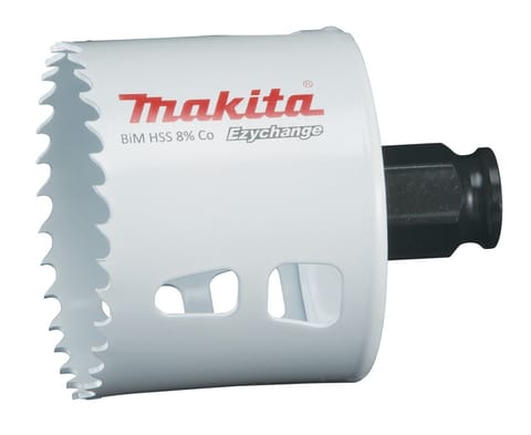 ⁨MAKITA OTWORNICA BIM HSS-Co 8%  60mm EZYCHANGE METAL, STAL, ALU, DREWNO, PVC⁩ w sklepie Wasserman.eu