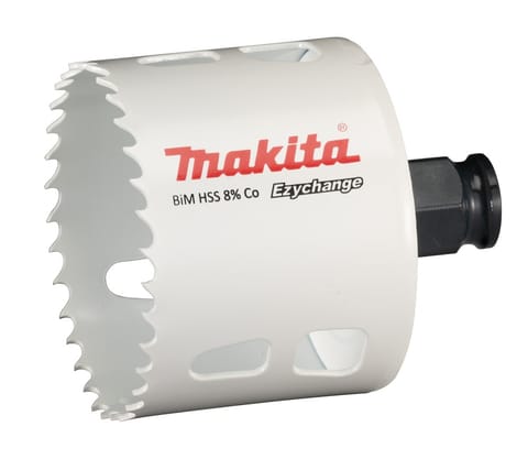 ⁨MAKITA OTWORNICA BIM HSS-Co 8%  64mm EZYCHANGE METAL, STAL, ALU, DREWNO, PVC⁩ w sklepie Wasserman.eu