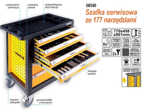 ⁨VOREL 58540 wózek na narzędzia Stal nierdzewna⁩ w sklepie Wasserman.eu