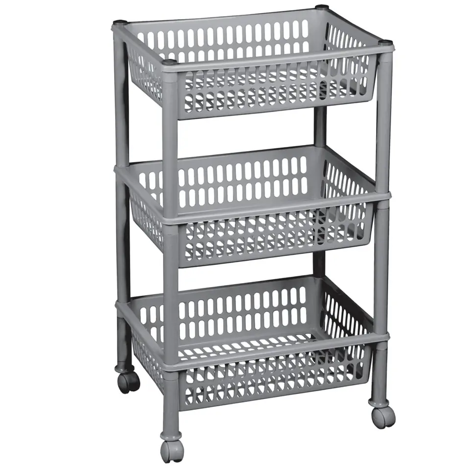 ⁨Bookcase with wheels 3 shelves Plast Team Jumbo silver⁩ at Wasserman.eu