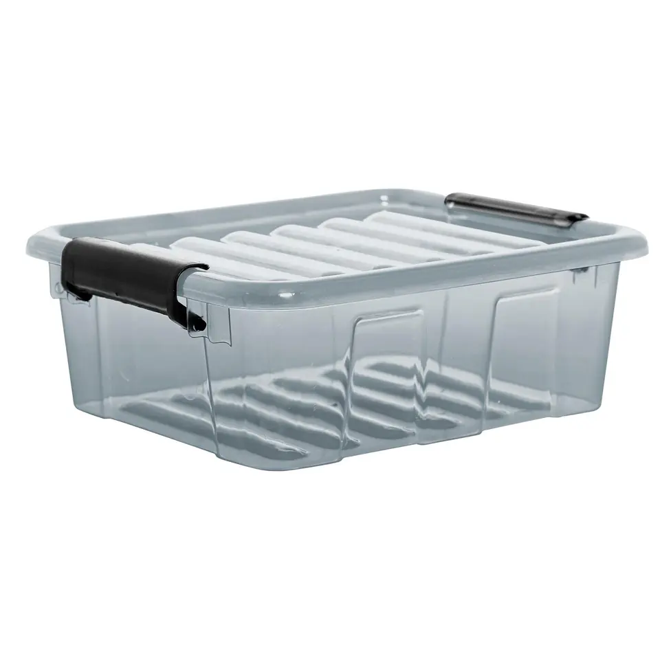 ⁨Container with lid Plast Team Home Box 1,6L transparent gray⁩ at Wasserman.eu