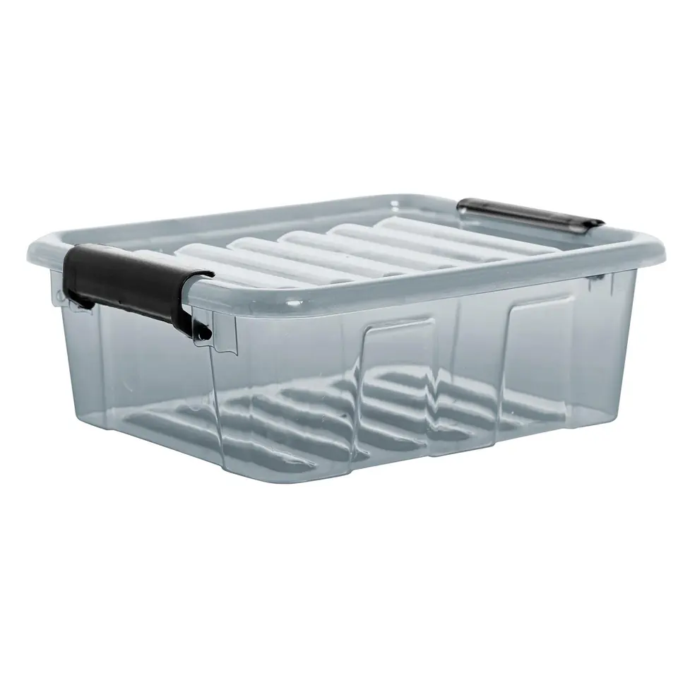 ⁨Pojemnik z pokrywą Plast Team Home Box 1,6L transparentny szary⁩ w sklepie Wasserman.eu