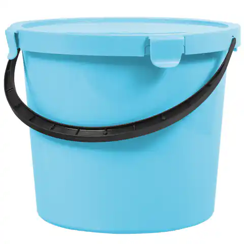 ⁨Bucket with lid Plast Team Berry 10L light blue⁩ at Wasserman.eu