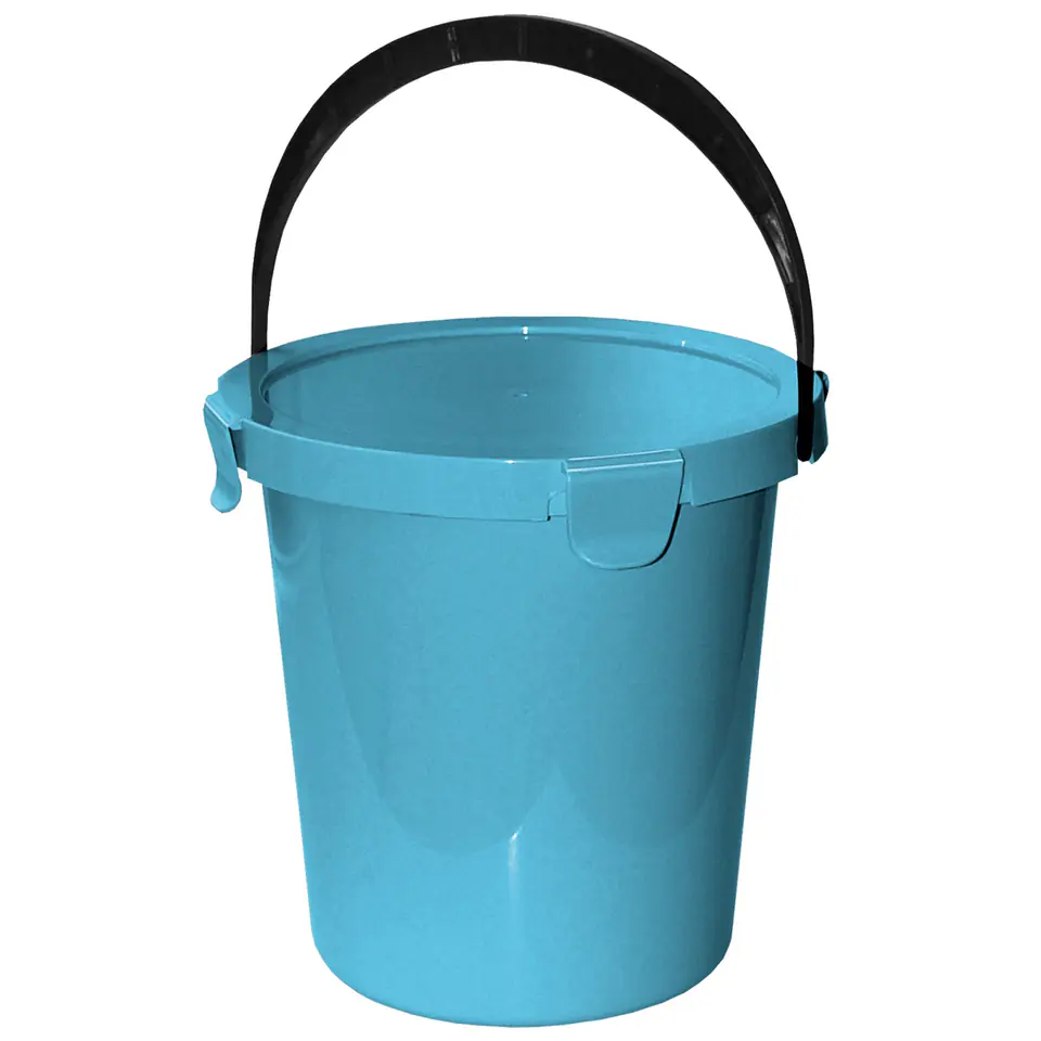 ⁨Bucket with lid Plast Team Berry 5L light blue⁩ at Wasserman.eu