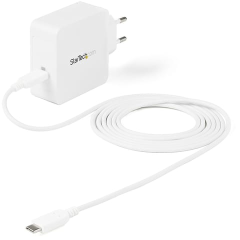 ⁨StarTech.com USB C Wall Charger - USB C Laptop Charger 60W PD - 6ft/2m Cable - Universal Compact Type C Power Adapter - Dell XPS/Lenovo X1 Carbon/HP EliteBook/MacBook - USB IF/CE Certified⁩ at Wasserman.eu