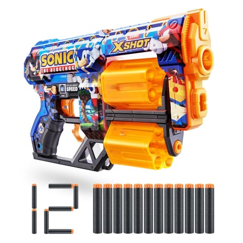 ⁨X-Shot SKINS DREAD Mega Sonic, Sonic The Hedgehog Blaster (12 Air Pocket Technology Darts) ZURU⁩ at Wasserman.eu