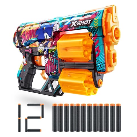 ⁨X-Shot SKINS DREAD Hyper Spike Sonic The Hedgehog Blaster (12 Air Pocket Technology Darts) ZURU⁩ at Wasserman.eu