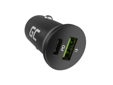 ⁨Green Cell GC PowerRide Nano38 38W 6A 1x USB-C 1x USB-A car charger⁩ at Wasserman.eu
