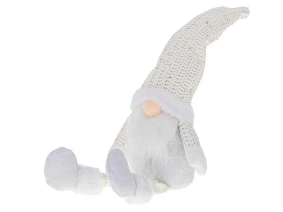 ⁨Dwarf Christmas gnome with beard white 47cm⁩ at Wasserman.eu