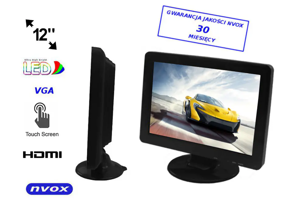 ⁨Lcd Touch Monitor 12inch inch led hd vga hdmi 12v 230v⁩ at Wasserman.eu