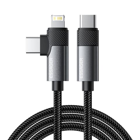 ⁨Kabel USB Essager EXCTTL-WL0G-P USB-C do lightning+USB-C 65W 1m (szary)⁩ w sklepie Wasserman.eu