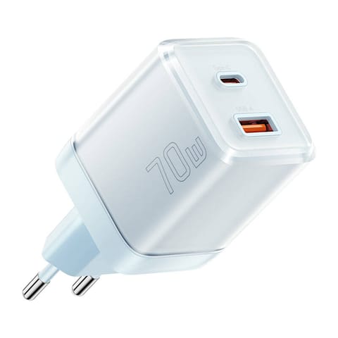 ⁨Ładowarka sieciowa Yueqi 70W GaN USB-C + USB-A (niebieski)⁩ w sklepie Wasserman.eu