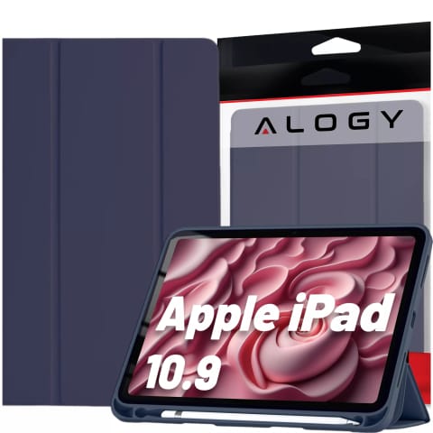 ⁨Etui do Apple iPad 10gen. 10.9" 2022 obudowa na tablet Alogy Smart Case Pencil Holder Granatowe⁩ w sklepie Wasserman.eu