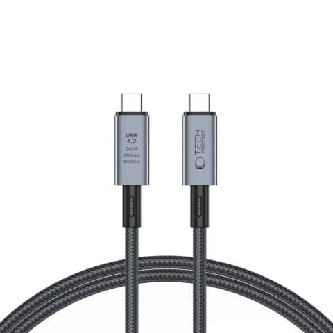 ⁨Kabel UltraBoost Max USB 4.0 8k 40Gbps Type-C Cable PD240W 100cm Szary⁩ w sklepie Wasserman.eu