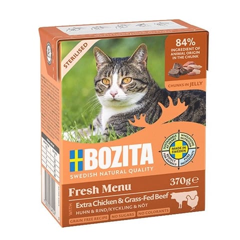 ⁨BOZITA Fresh Menu Sterilised Extra Chicken with beef  - wet cat food - 370g⁩ at Wasserman.eu